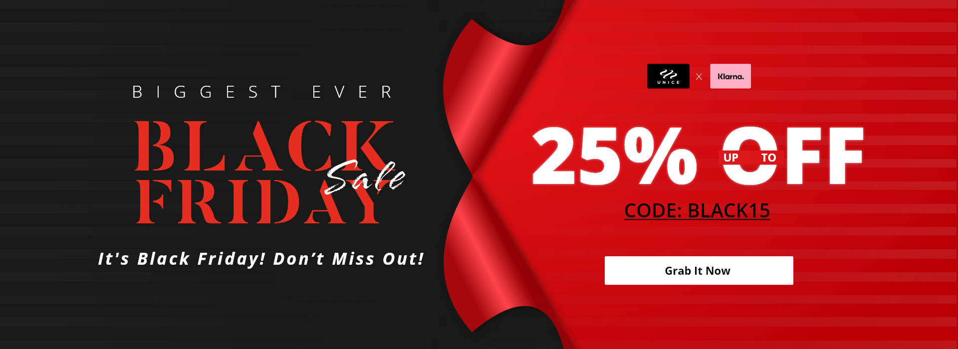 Biggest Ever Black Friday Sale,Up To 25% Off With Code, BLACK15